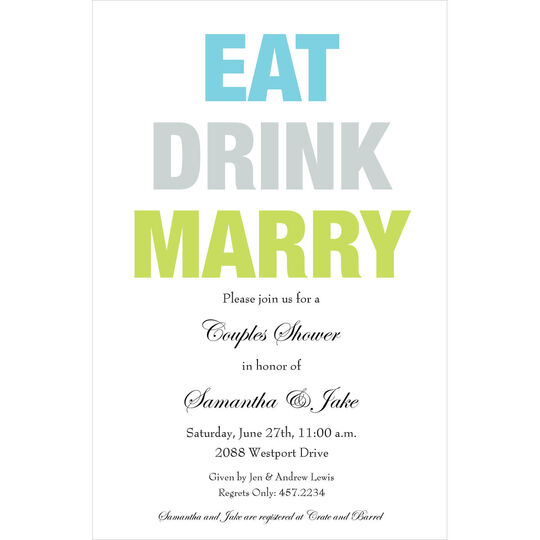 Eat Drink Marry Invitations